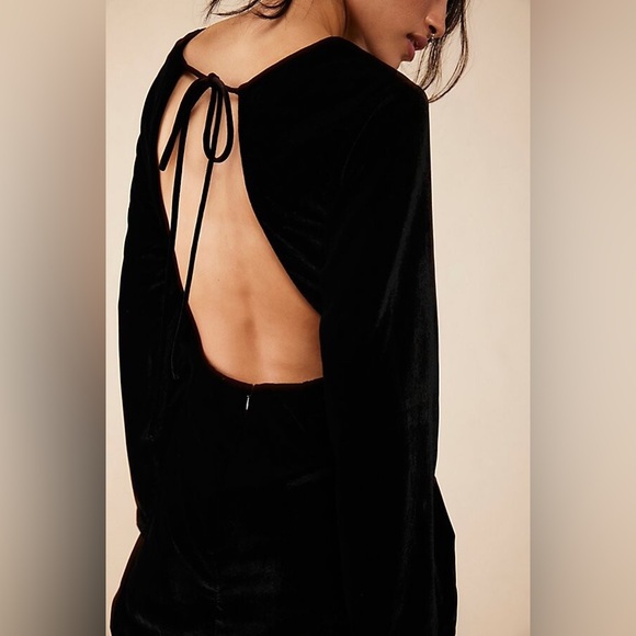 NWOT Free People Chelsey Velvet Open Back Mini Dress - Picture 4 of 8